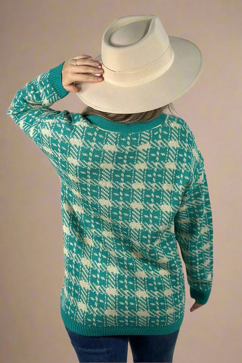 Pearl Button Cardigan - Turquoise