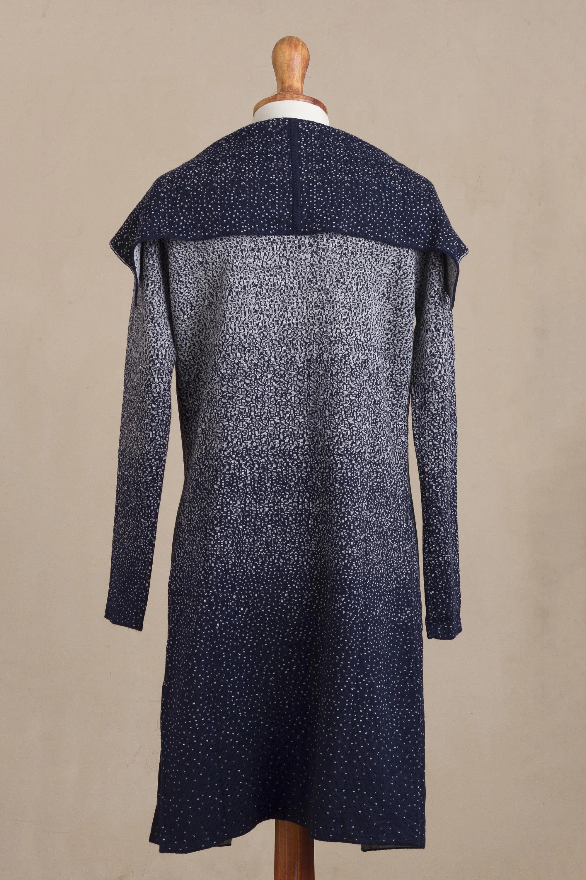 Peruvian Sky Knit Ombre Alpaca Blend Long Cardigan from Peru