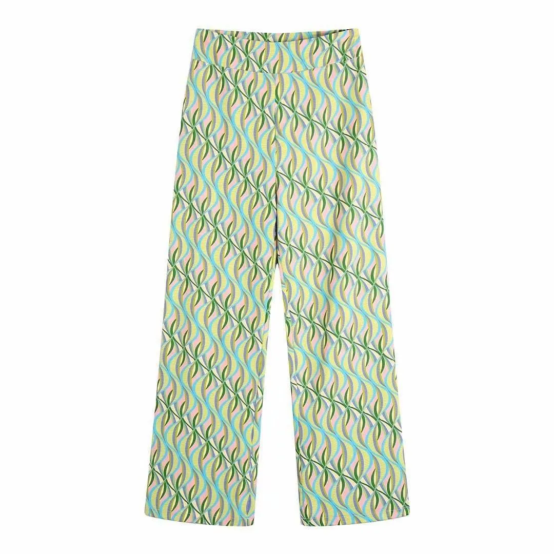 Printed flared trousers