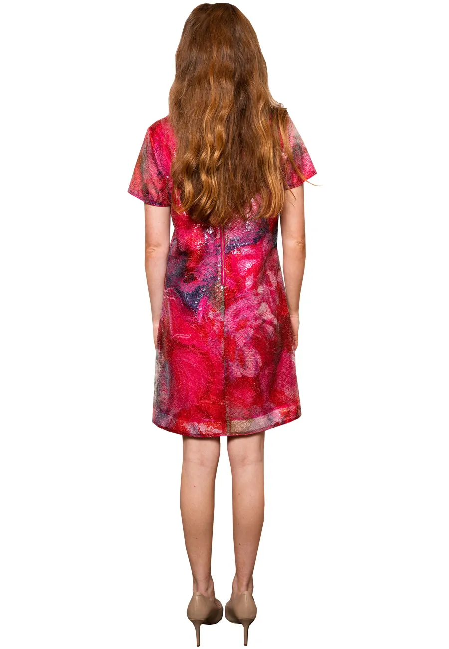 Red Coated Sequins Mini Dress ¶ð