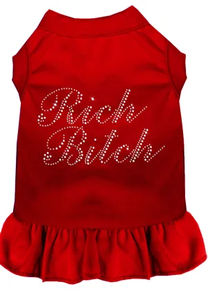 Rhinestone Rich Bitch Dress Red Xxxl