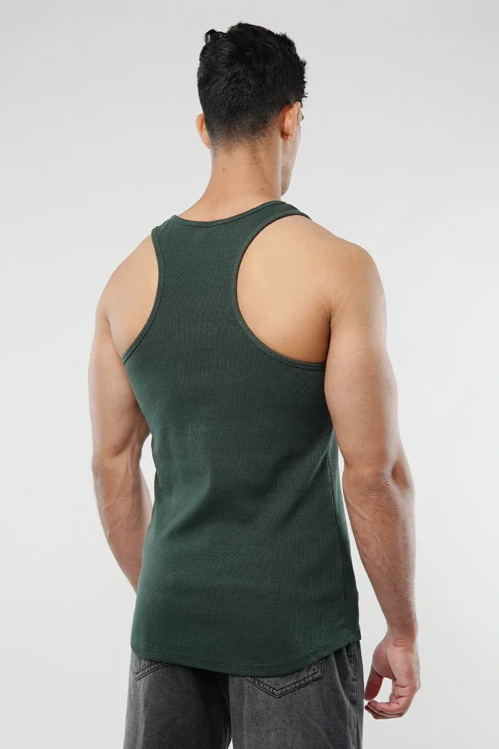 Ribbed Tank Top - Dark Green