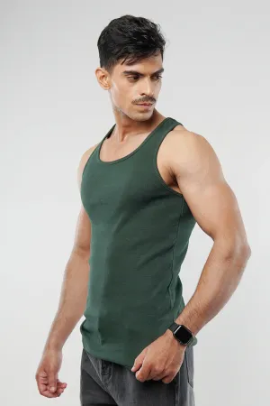 Ribbed Tank Top - Dark Green