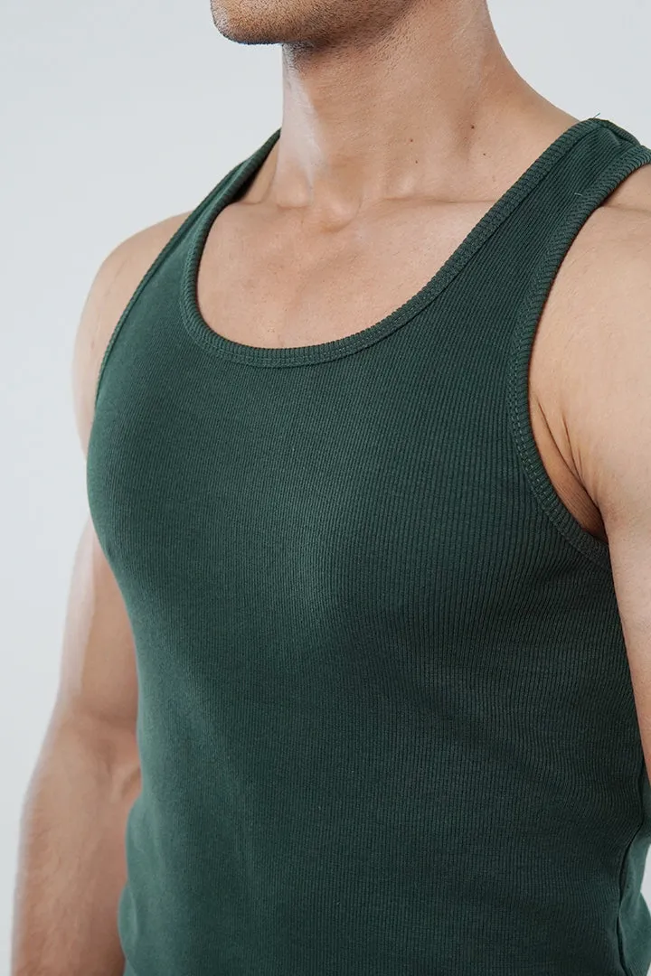 Ribbed Tank Top - Dark Green