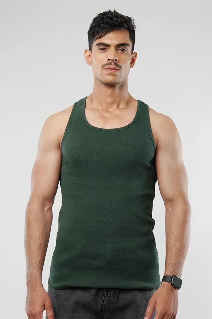 Ribbed Tank Top - Dark Green