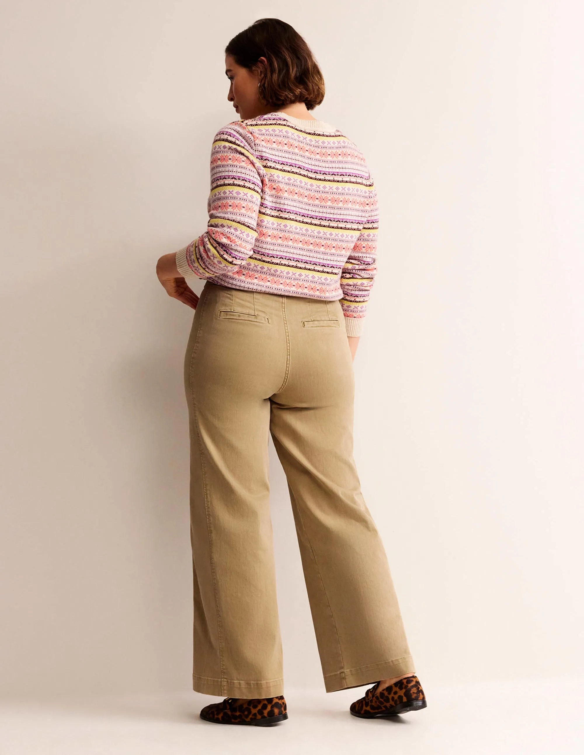 Sailor Wide Leg Trousers-Wheat