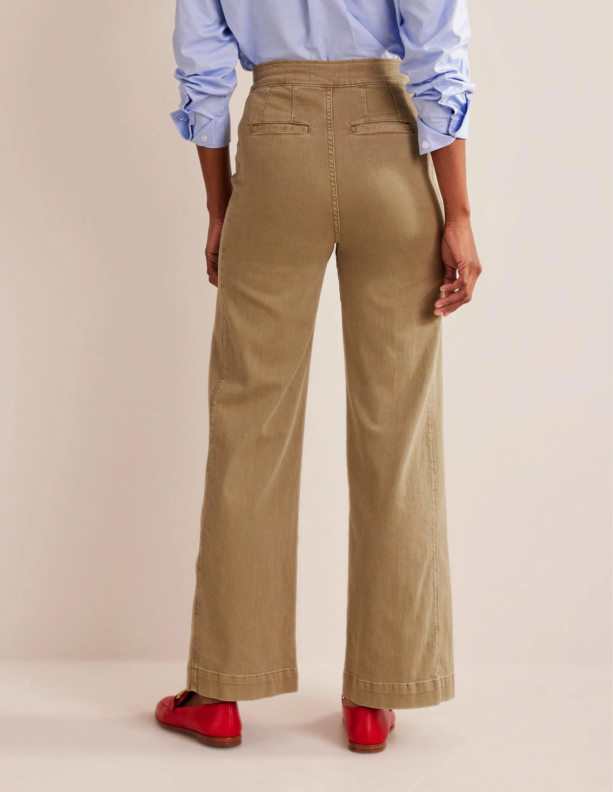 Sailor Wide Leg Trousers-Wheat