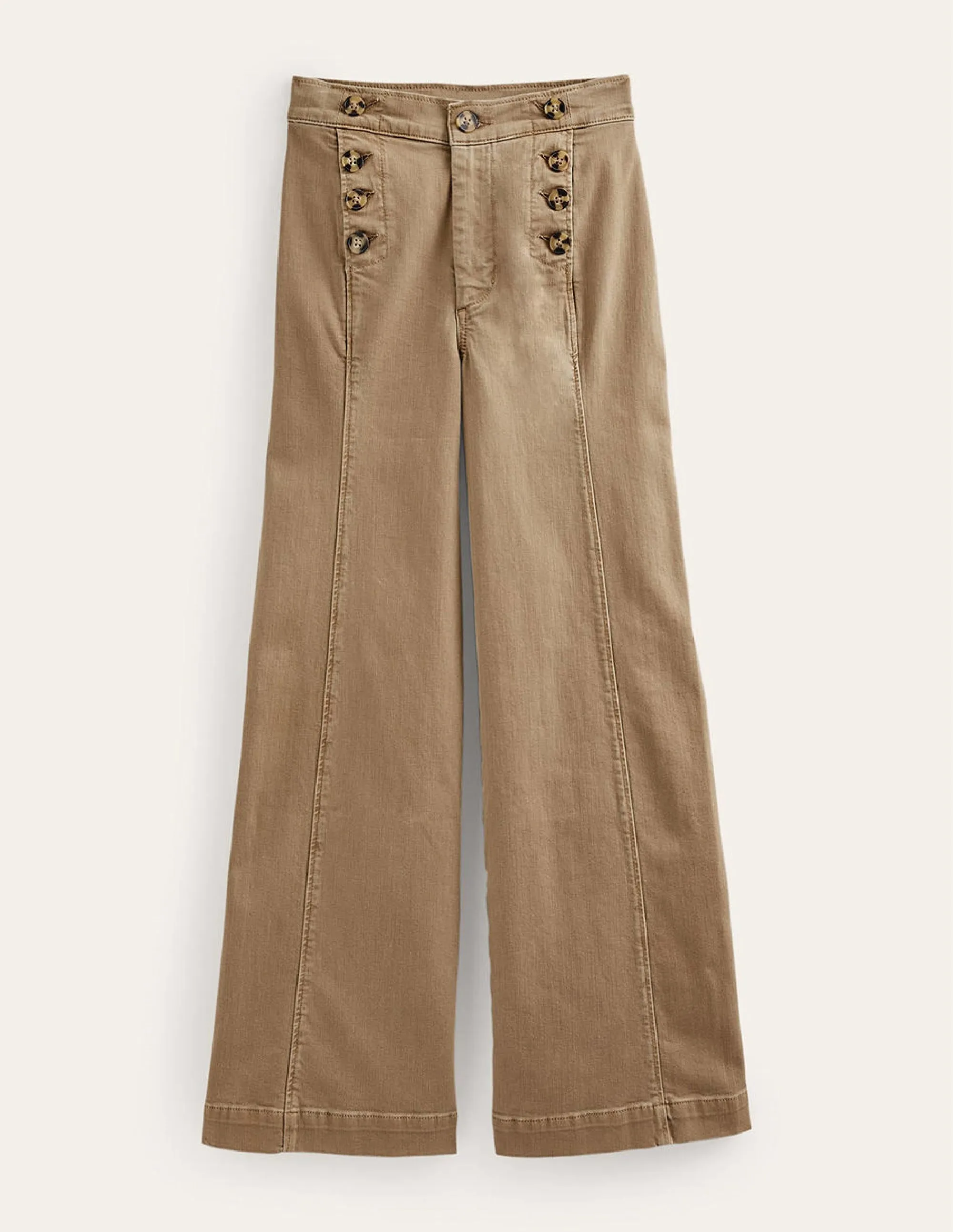 Sailor Wide Leg Trousers-Wheat
