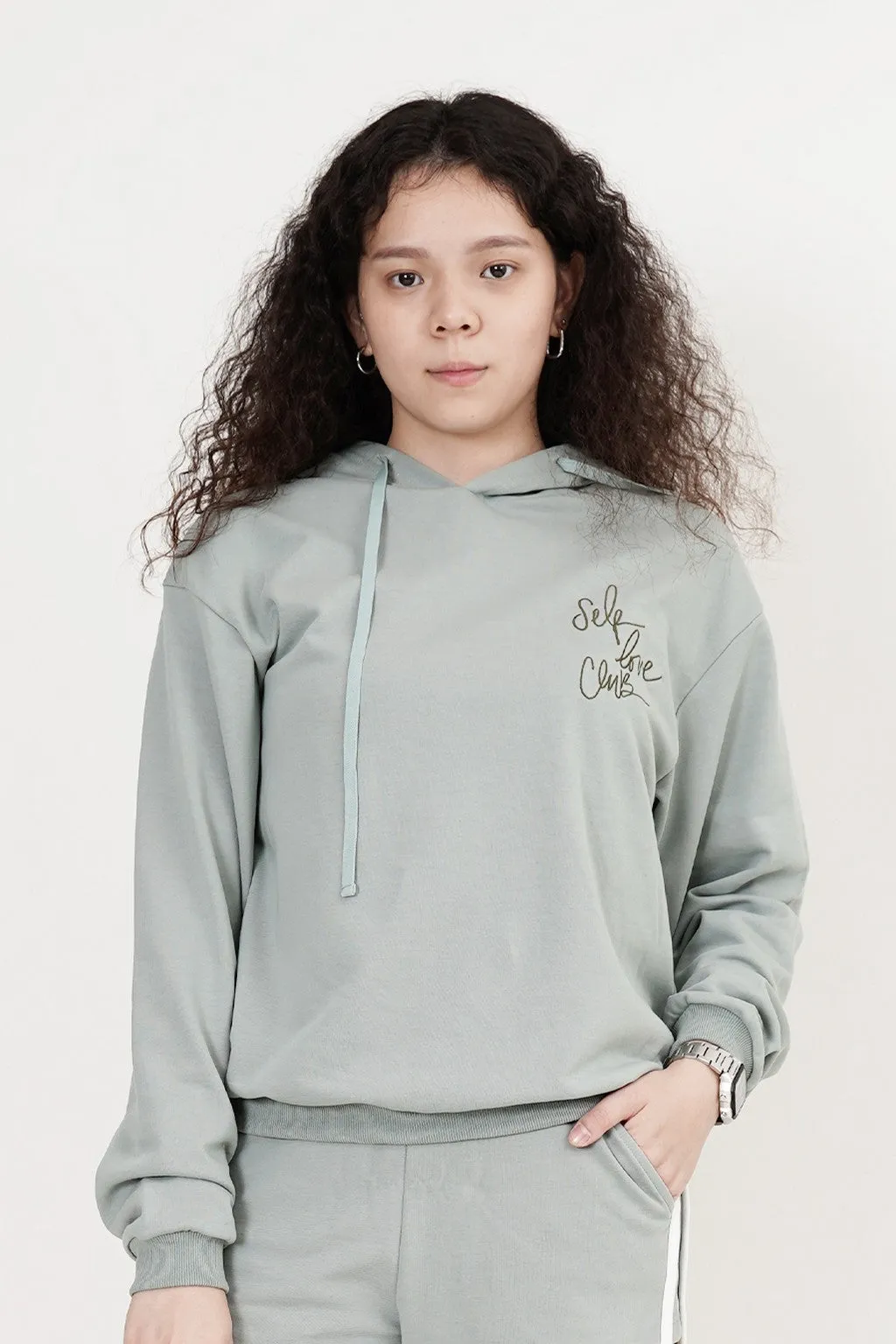 Self Love Club! Long Sleeve Hoodies (Sea Green)