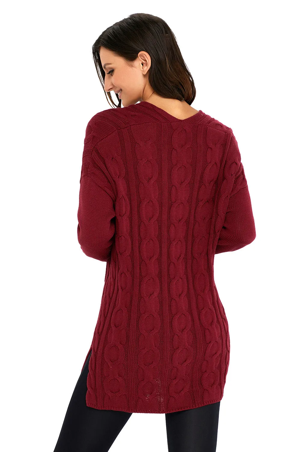 Sexy Wine Oversized Cozy up Knit Sweater