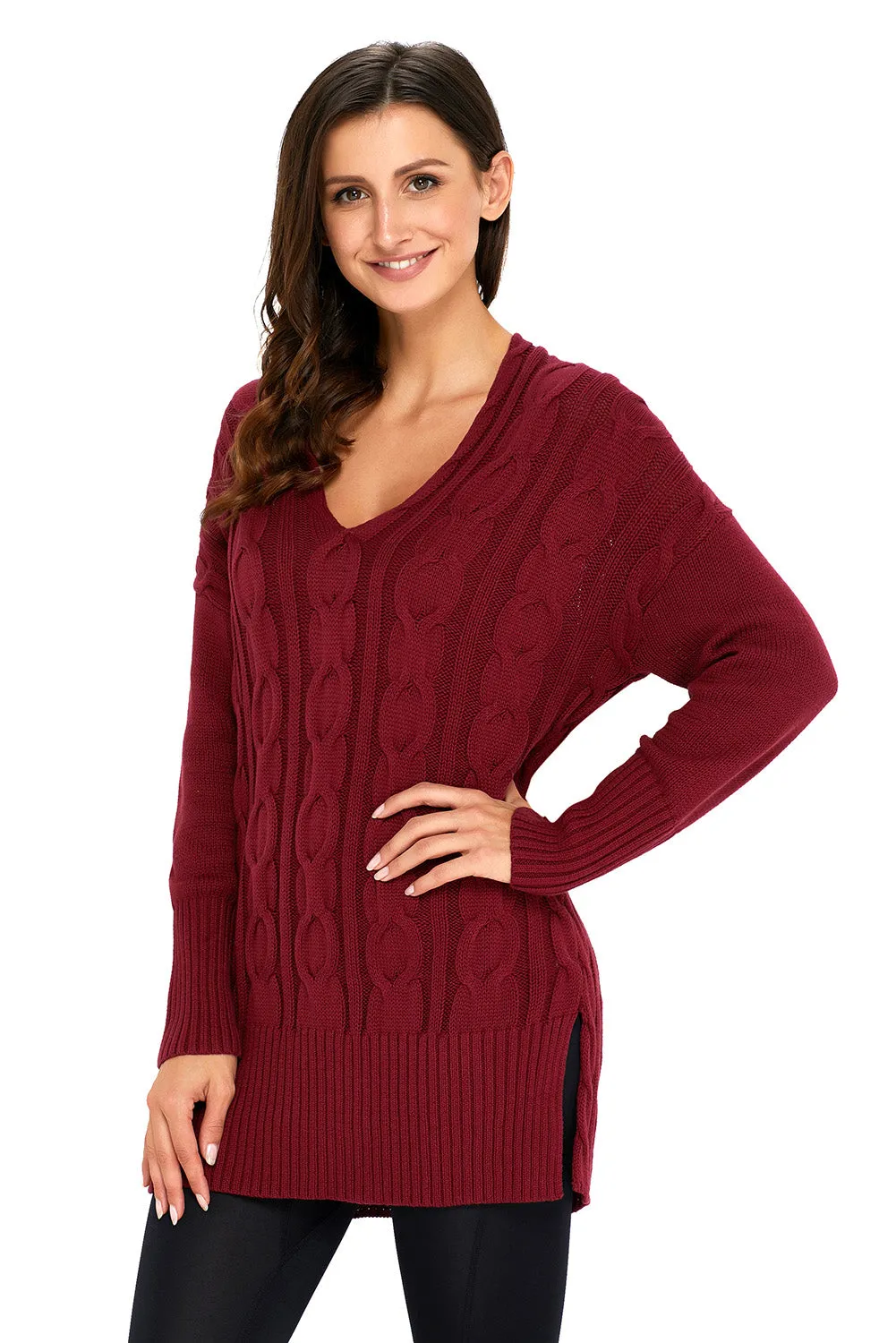 Sexy Wine Oversized Cozy up Knit Sweater