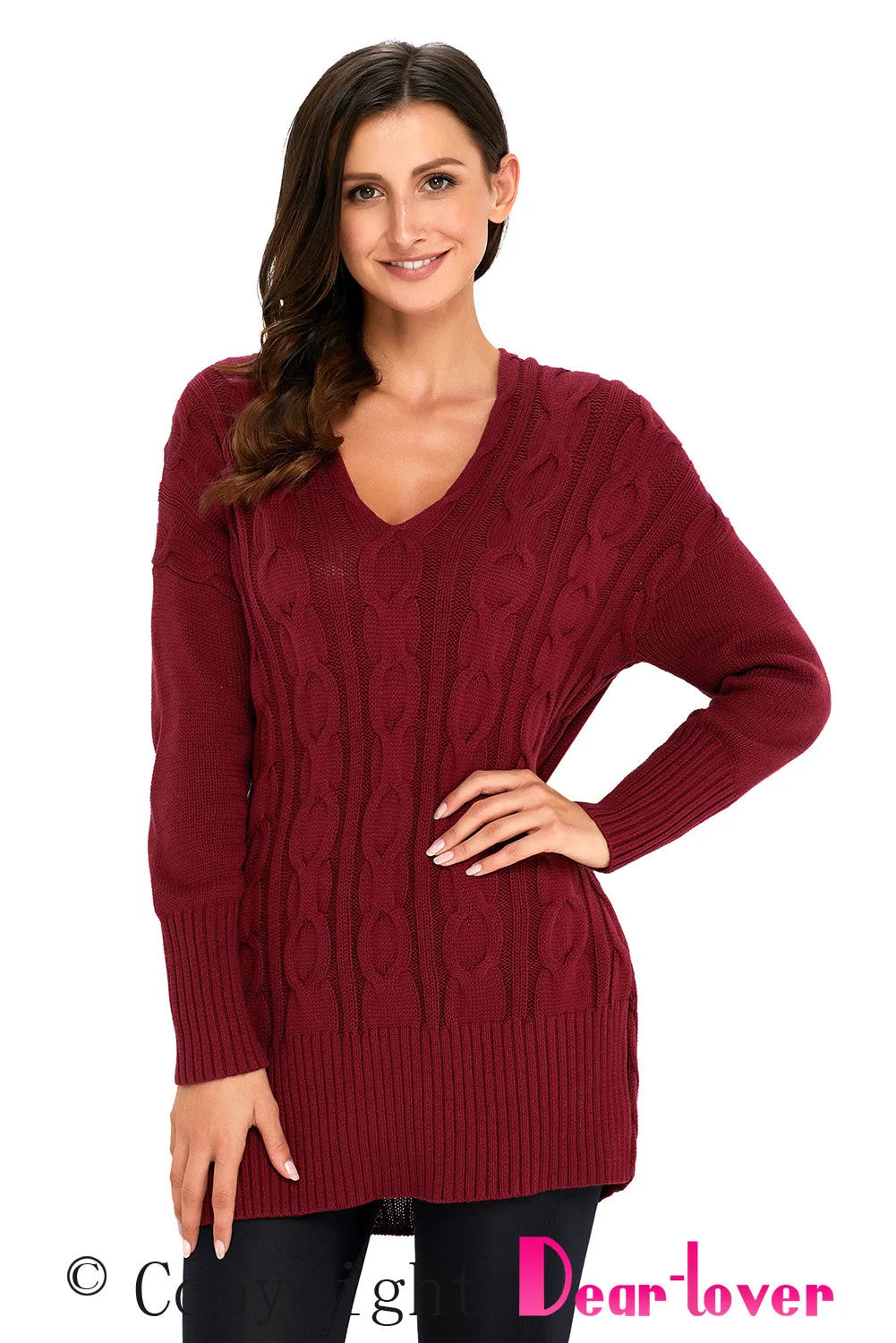 Sexy Wine Oversized Cozy up Knit Sweater