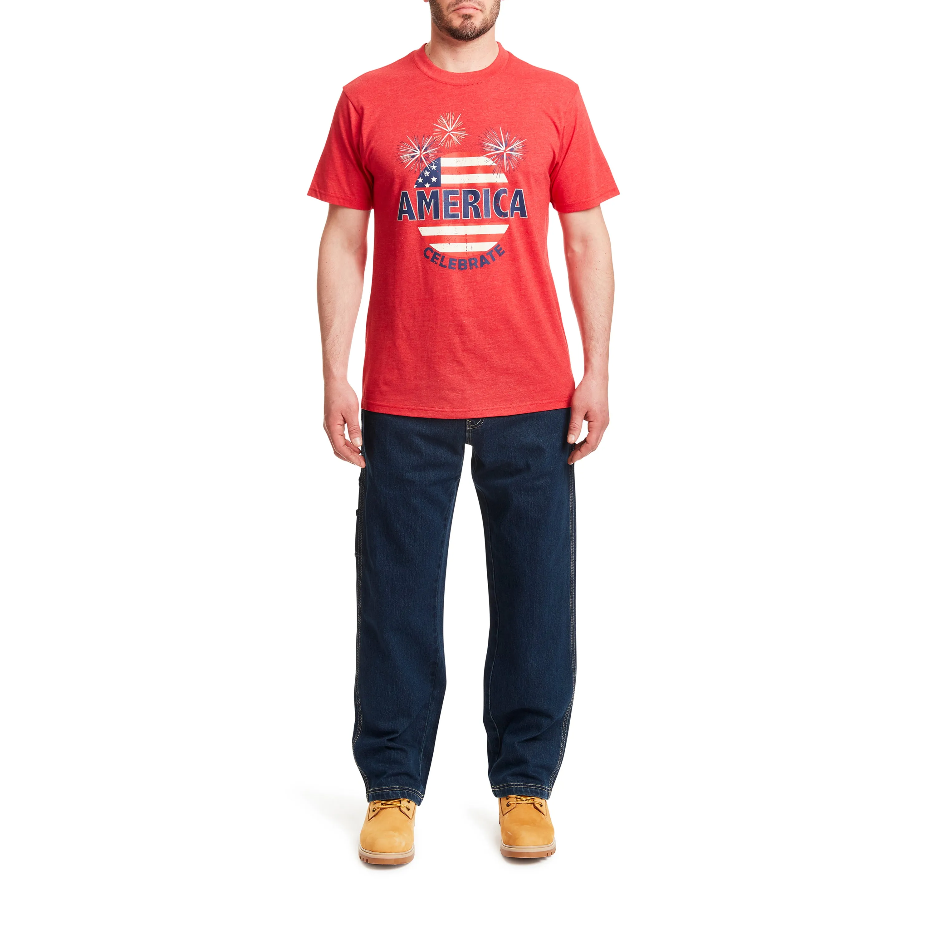 SHORT SLEEVE CREW NECK PATRIOTIC TEE-SHIRT