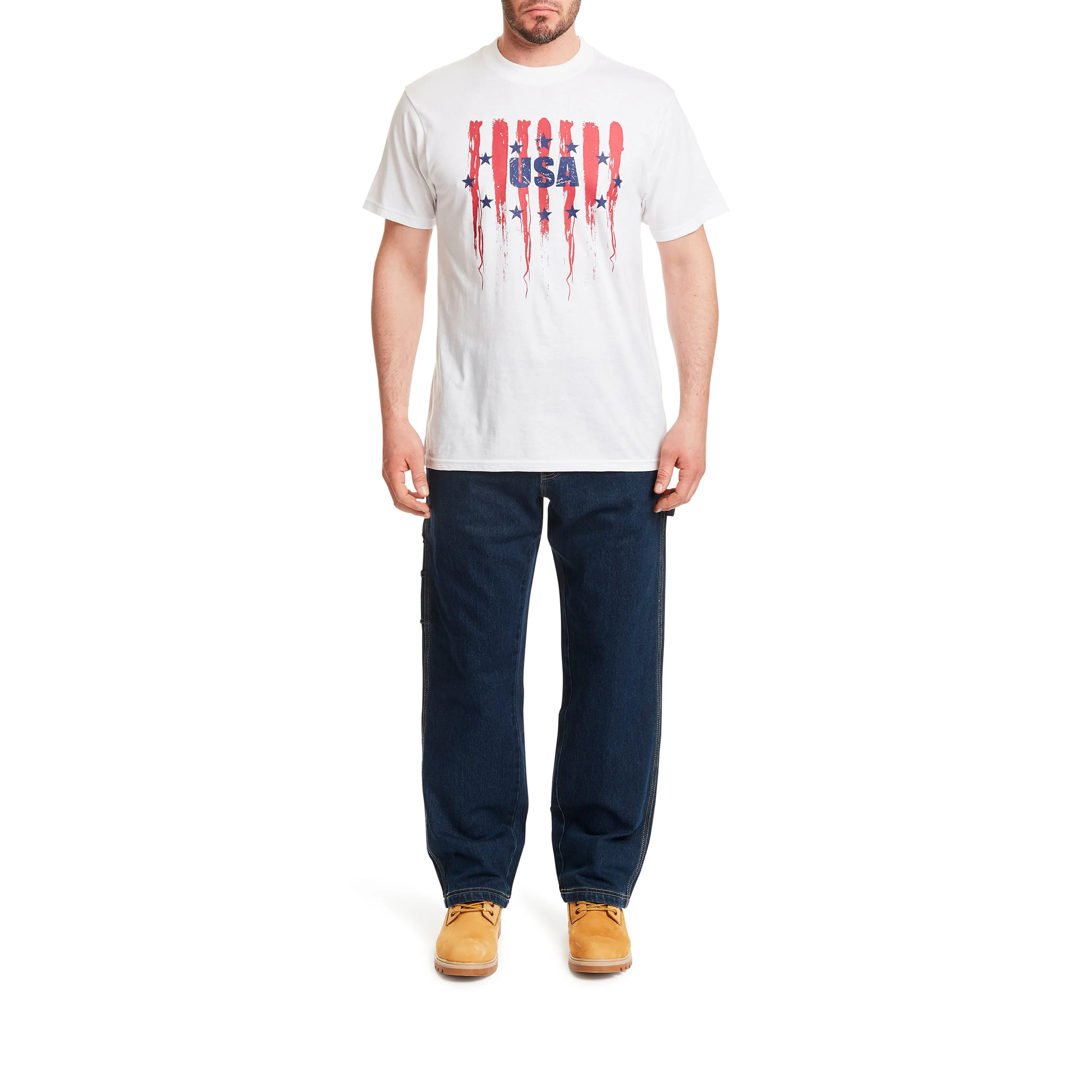 SHORT SLEEVE CREW NECK PATRIOTIC TEE-SHIRT