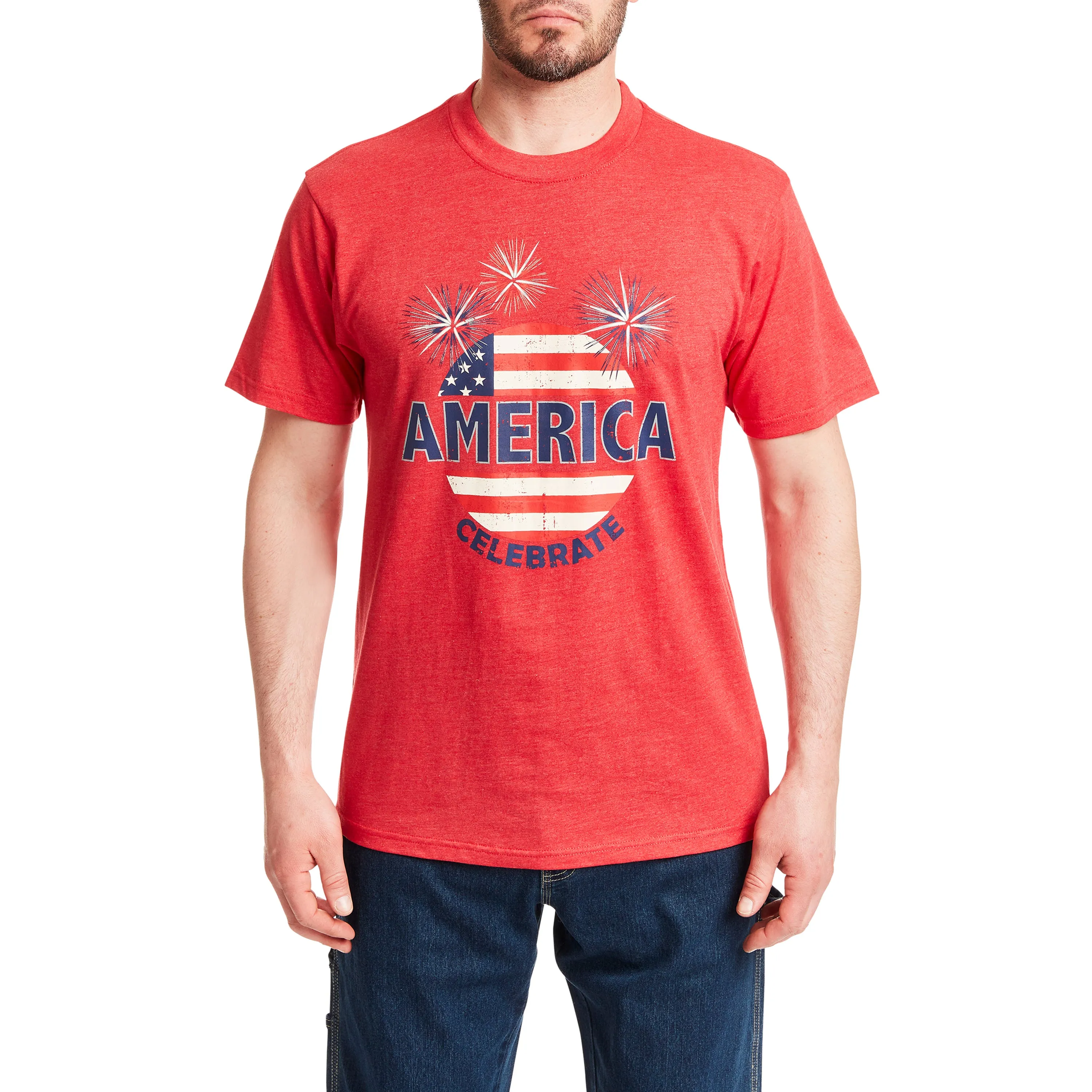 SHORT SLEEVE CREW NECK PATRIOTIC TEE-SHIRT