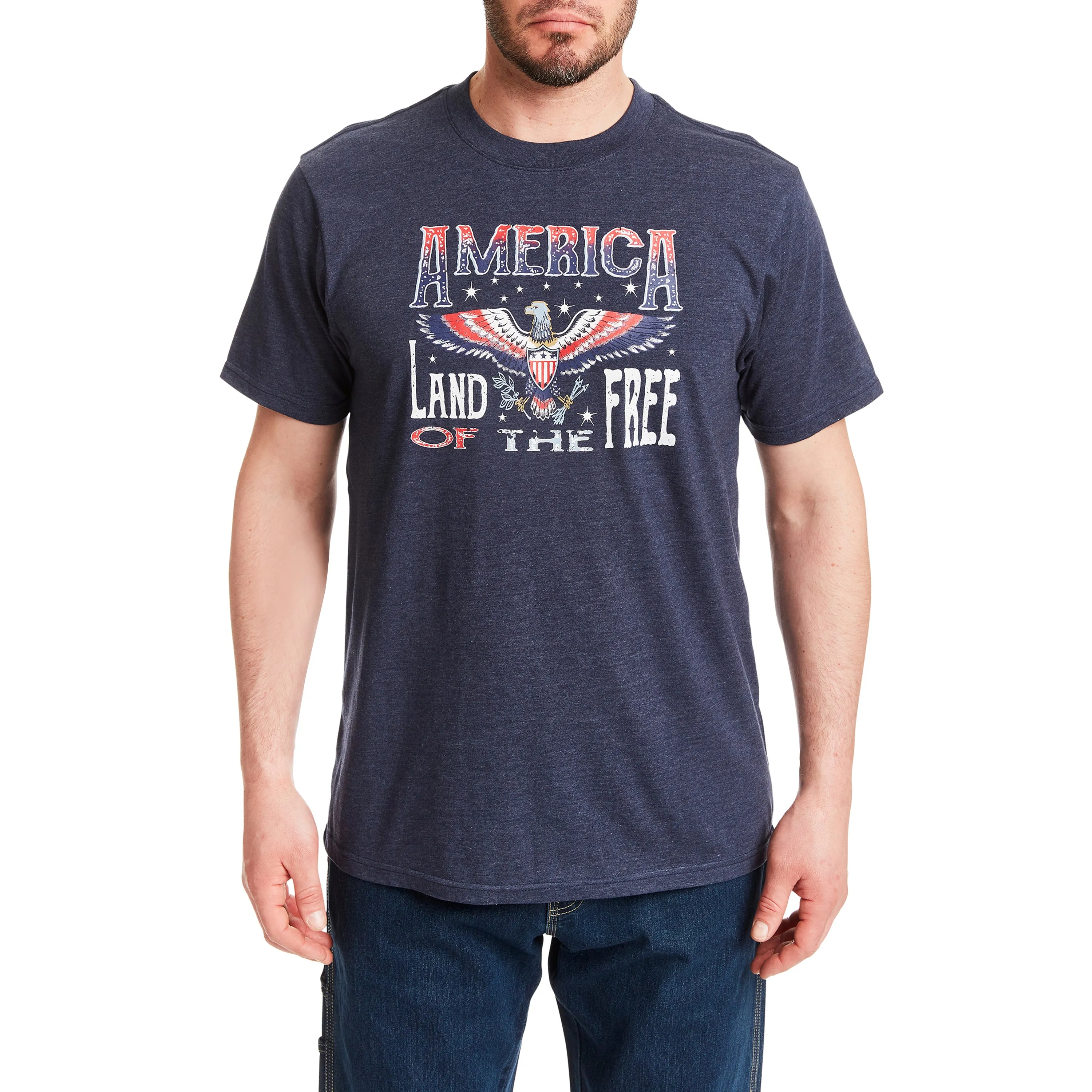 SHORT SLEEVE CREW NECK PATRIOTIC TEE-SHIRT