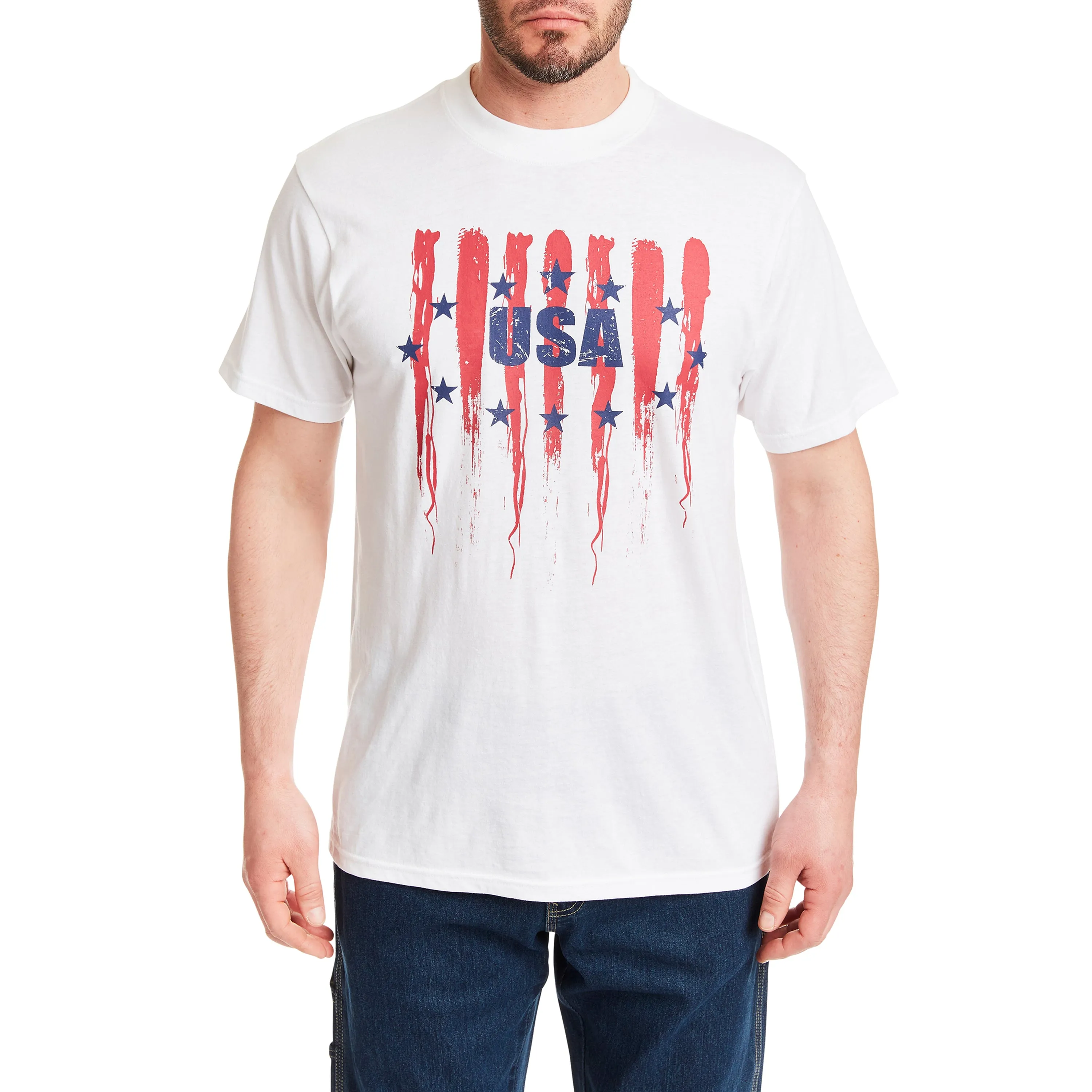 SHORT SLEEVE CREW NECK PATRIOTIC TEE-SHIRT