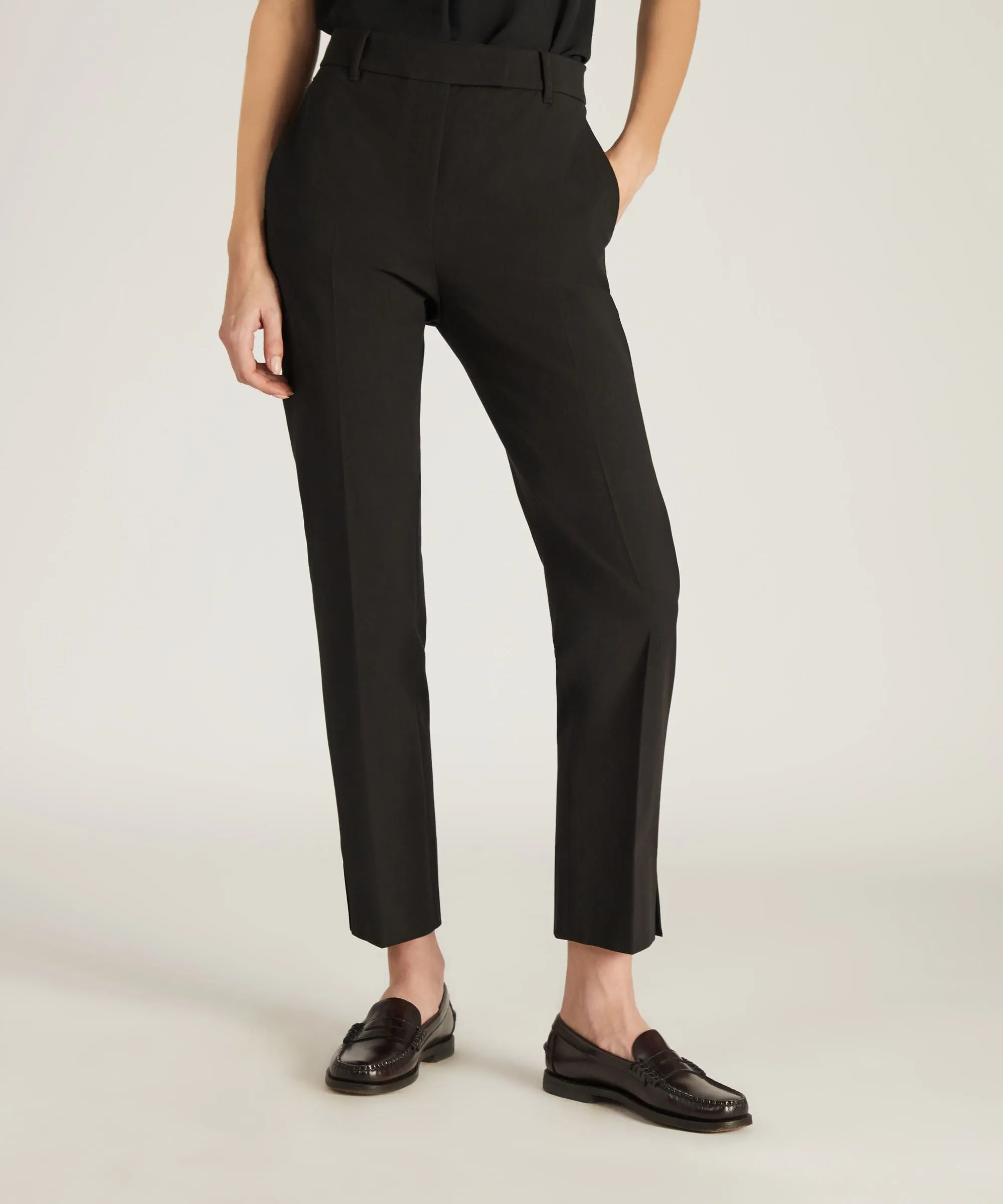 Slim fit trousers in two-way stretch cotton gabardine