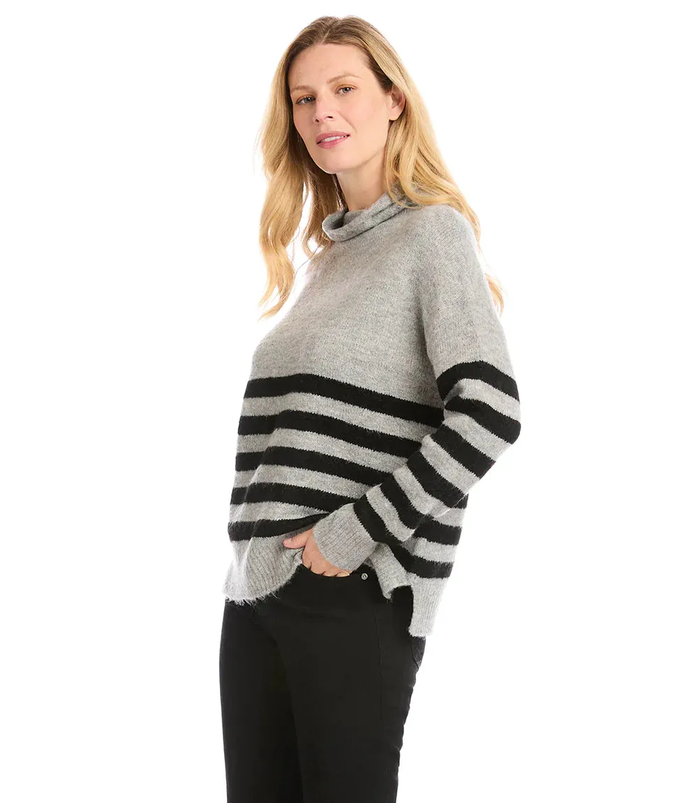SLOAN STRIPE MOCK NECK SWEATER - KAREN KANE 4L89549