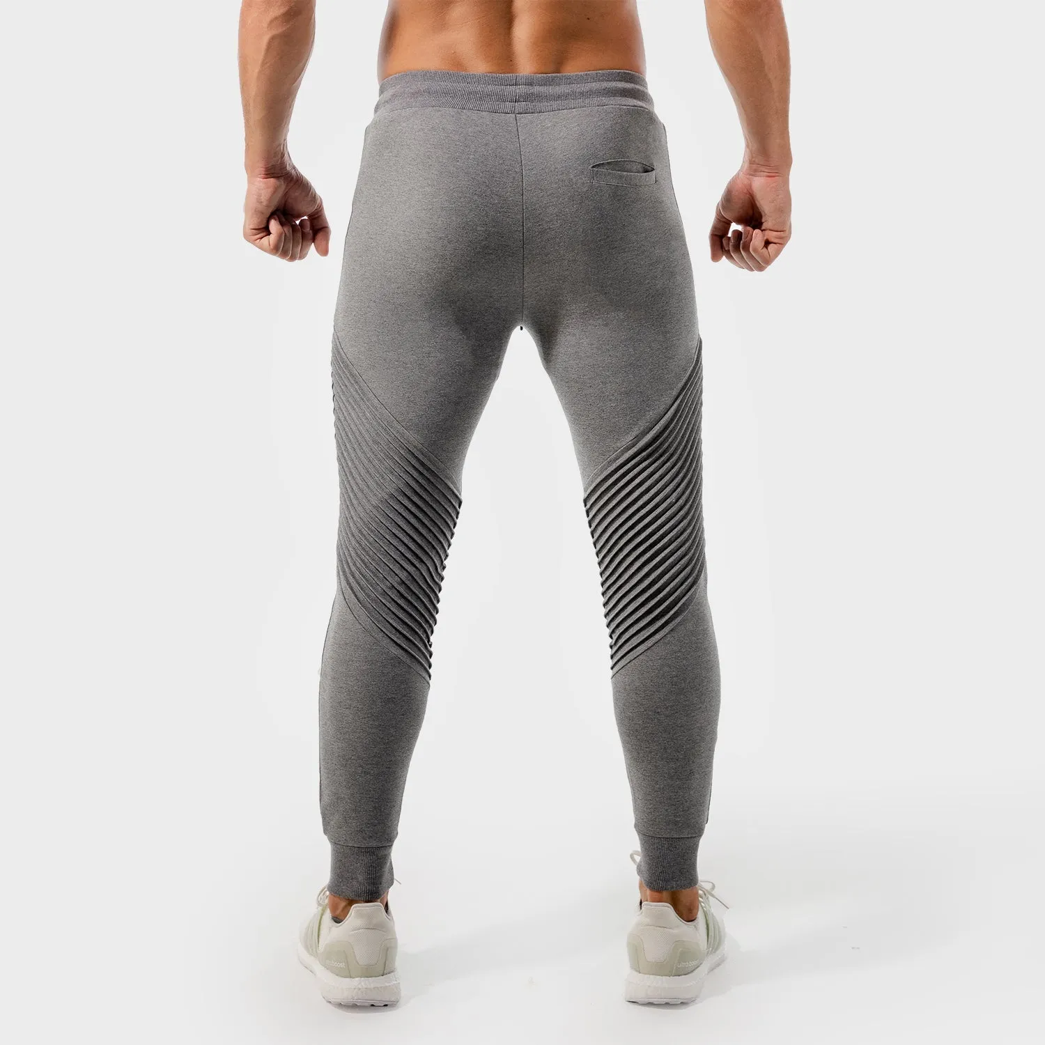Statement Ribbed Joggers- Grey Marl
