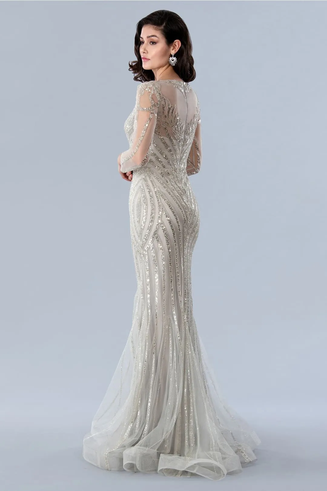 Stella Couture 23369 Long Sleeve Formal Sequin Prom Dress