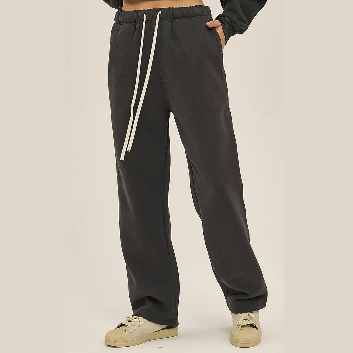 Straight Leg Sweatpants Men Plain Athletic Pants Open Bottom Casual Relaxed Fit Fall Trousers Baggy Gym Track Pants
