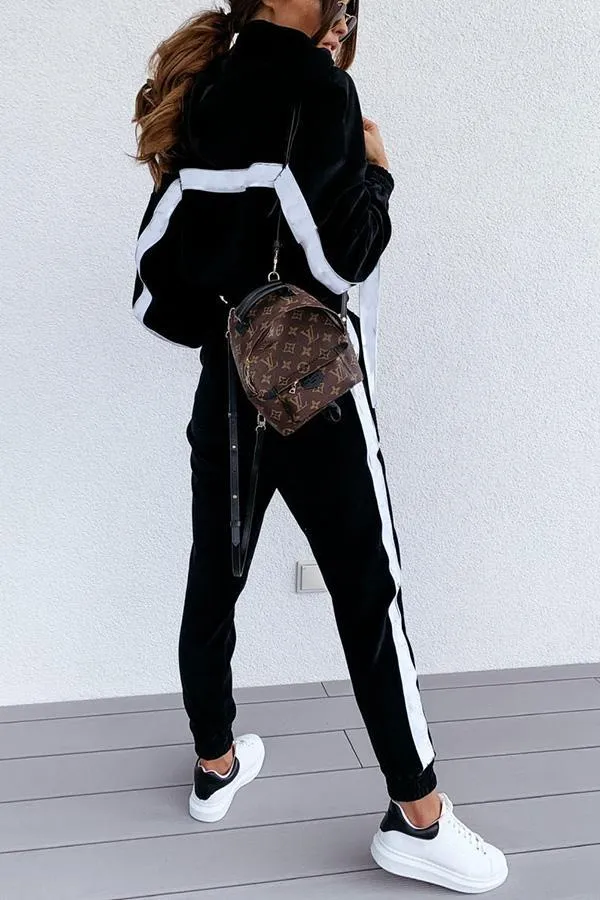 Sunday Chic Velvet Hoodies Top &Joggers Set