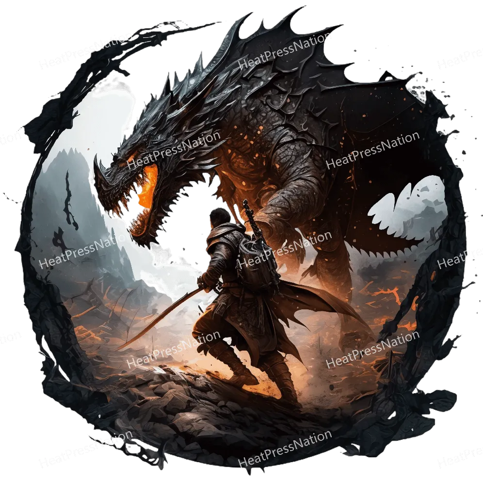Sword Fighting Dragon Design