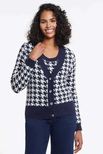 TR7517o Crop Button Front Sweater