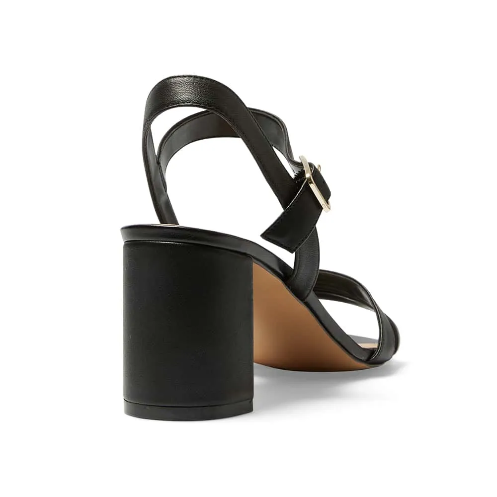 Utopia Heel in Black Leather