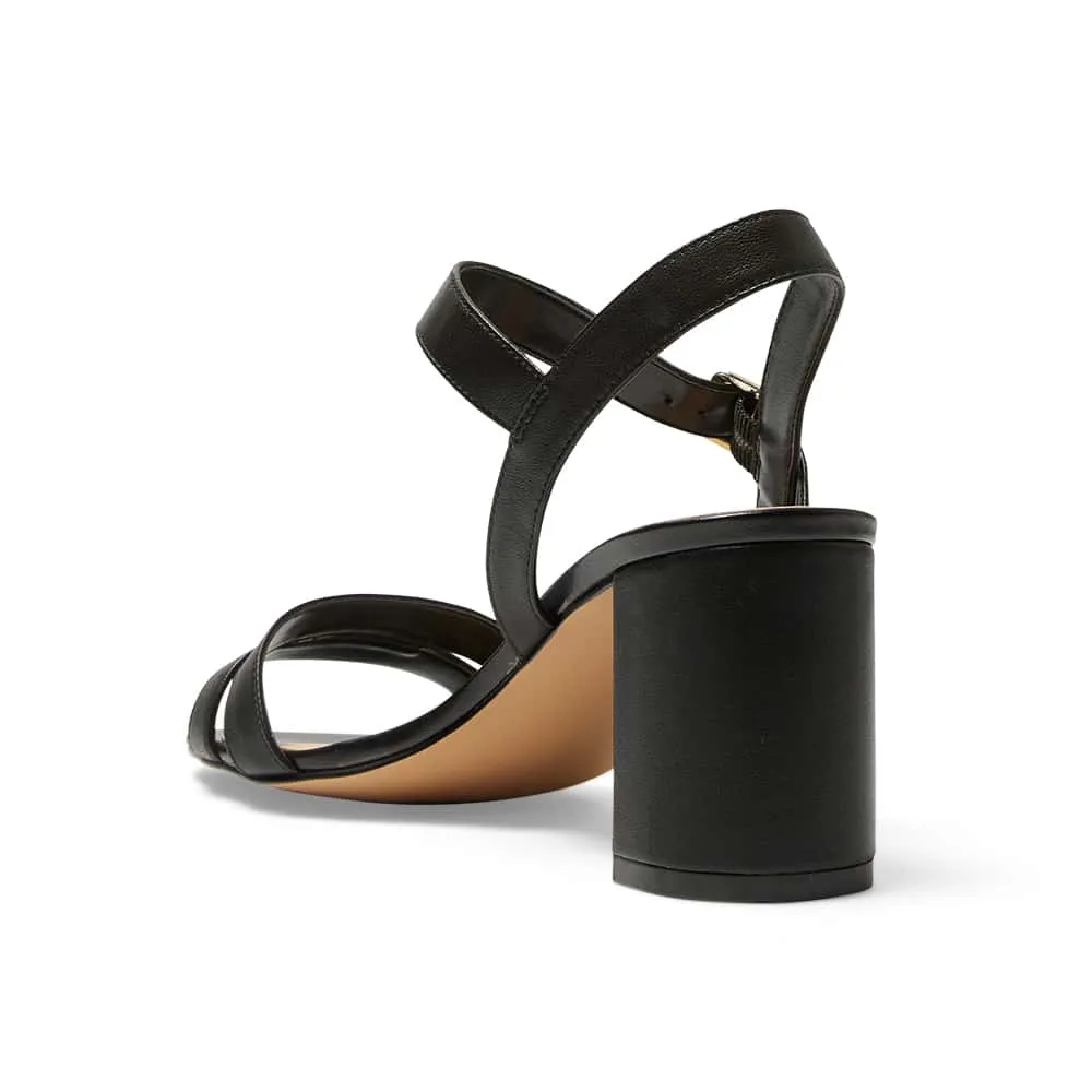 Utopia Heel in Black Leather
