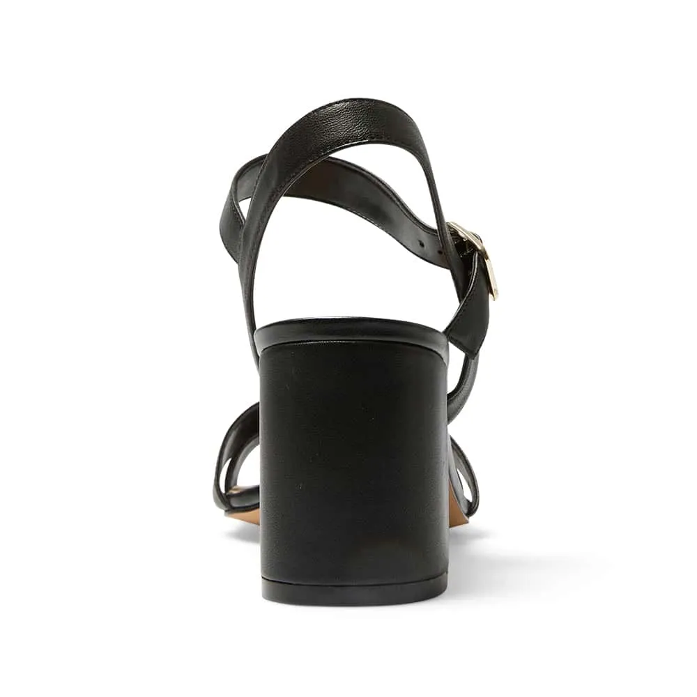 Utopia Heel in Black Leather