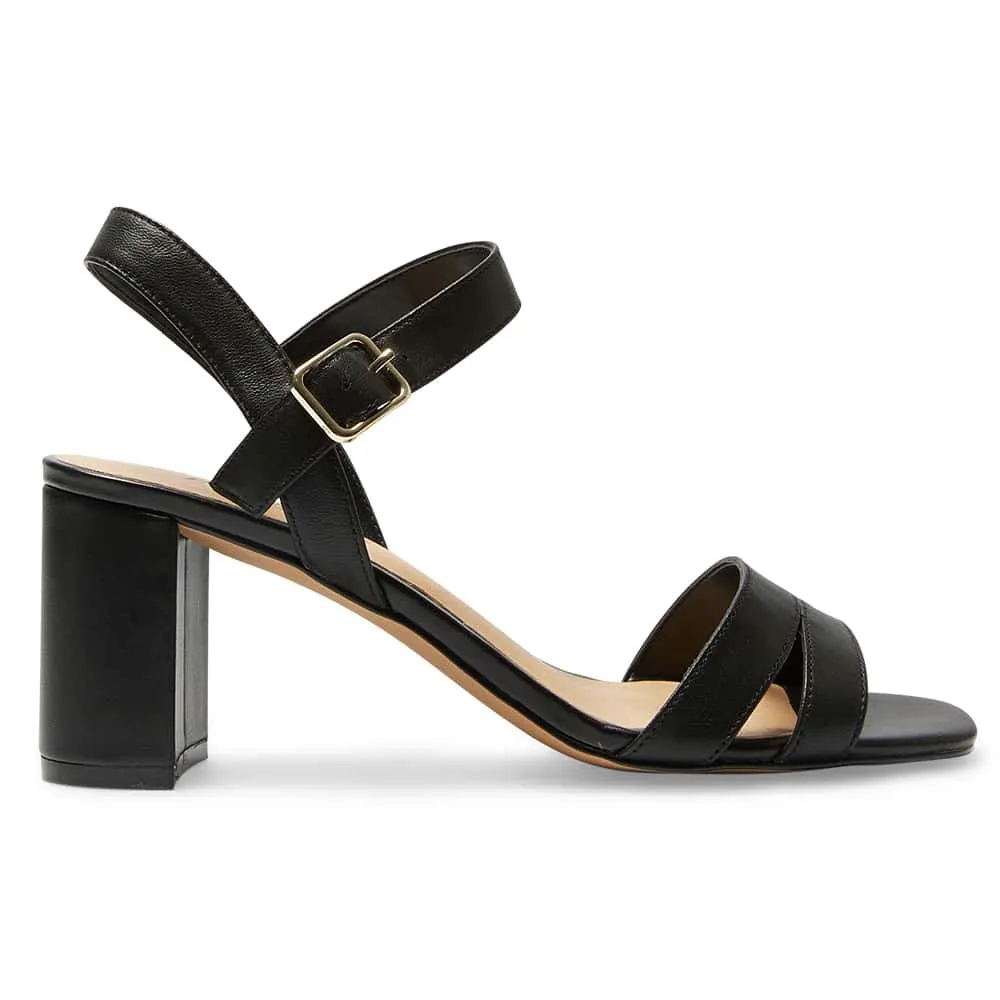 Utopia Heel in Black Leather