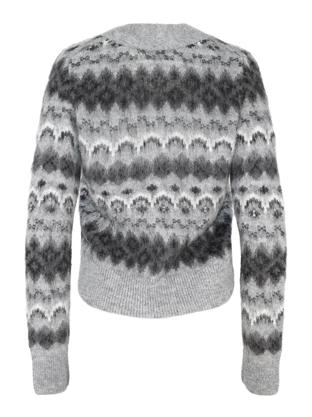 Vince Fair Isle Cardigan in Grey Combo