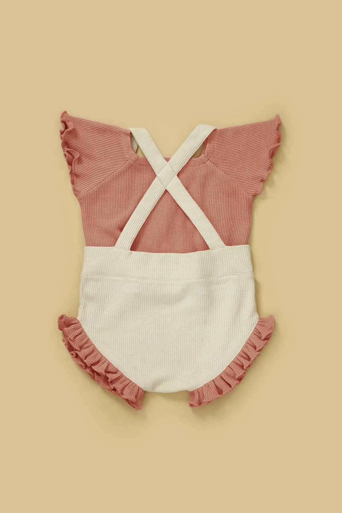 Waffle Knit Ruffled Jumper & Cap 3pc Set