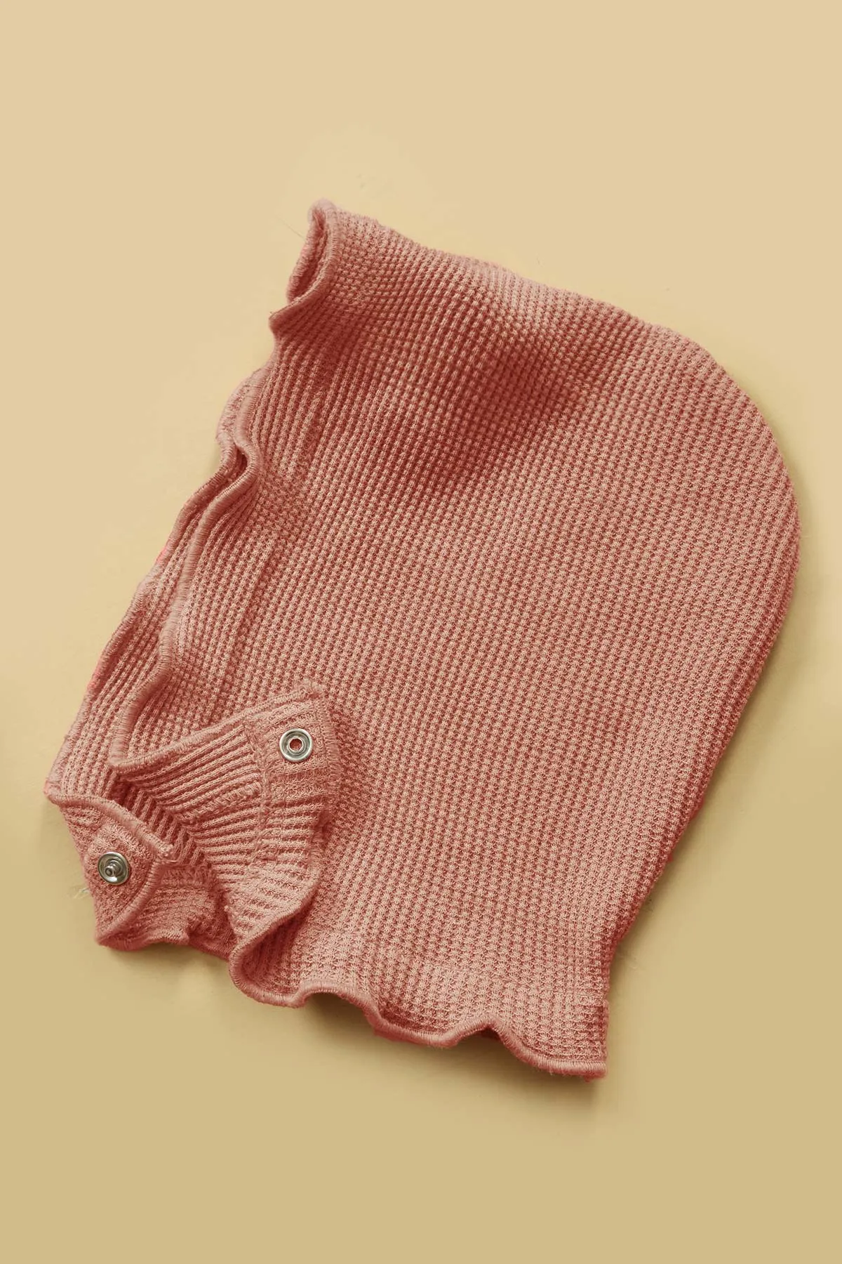 Waffle Knit Ruffled Jumper & Cap 3pc Set