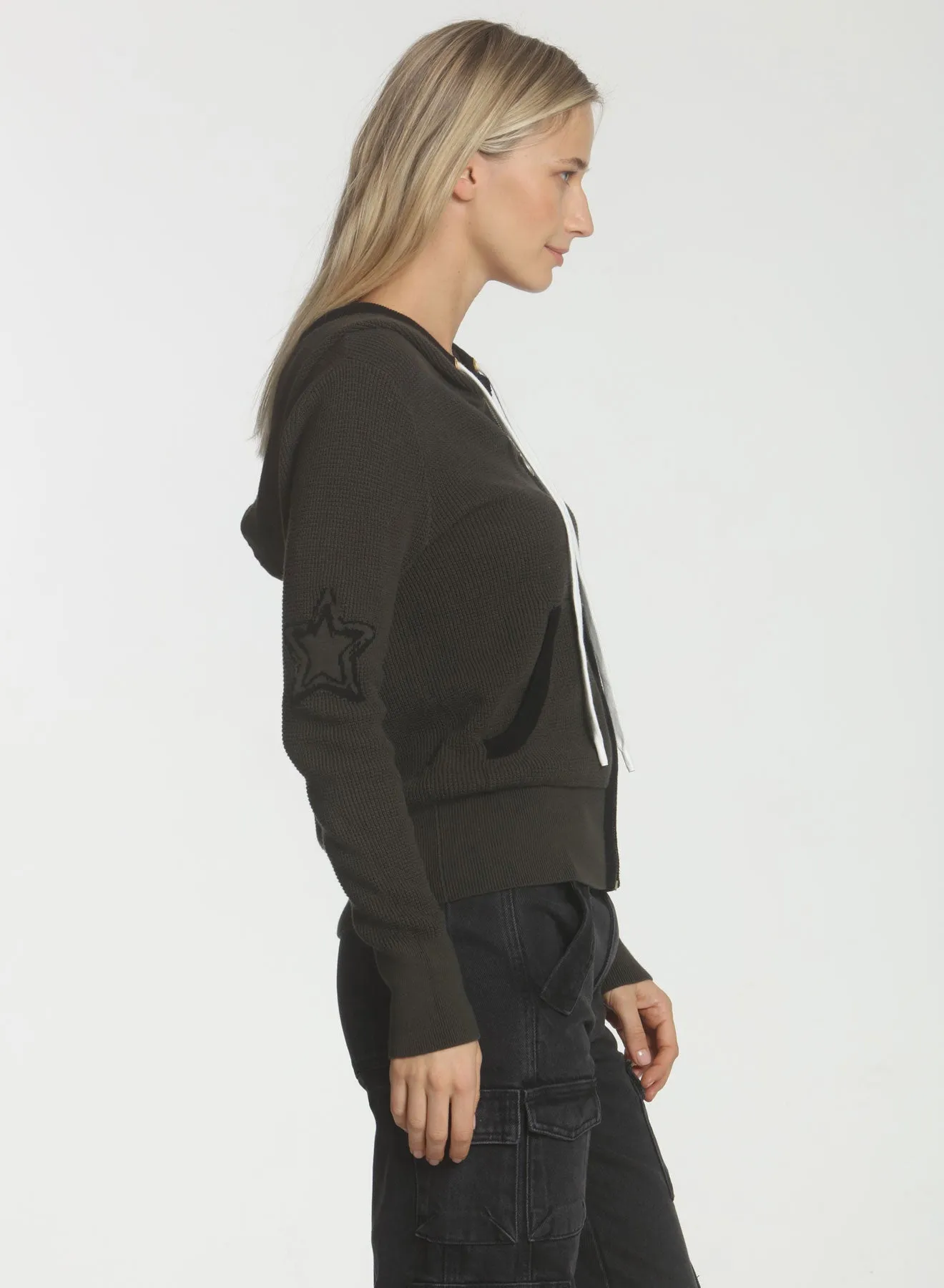 Wanda Star Hoodie - Army/black