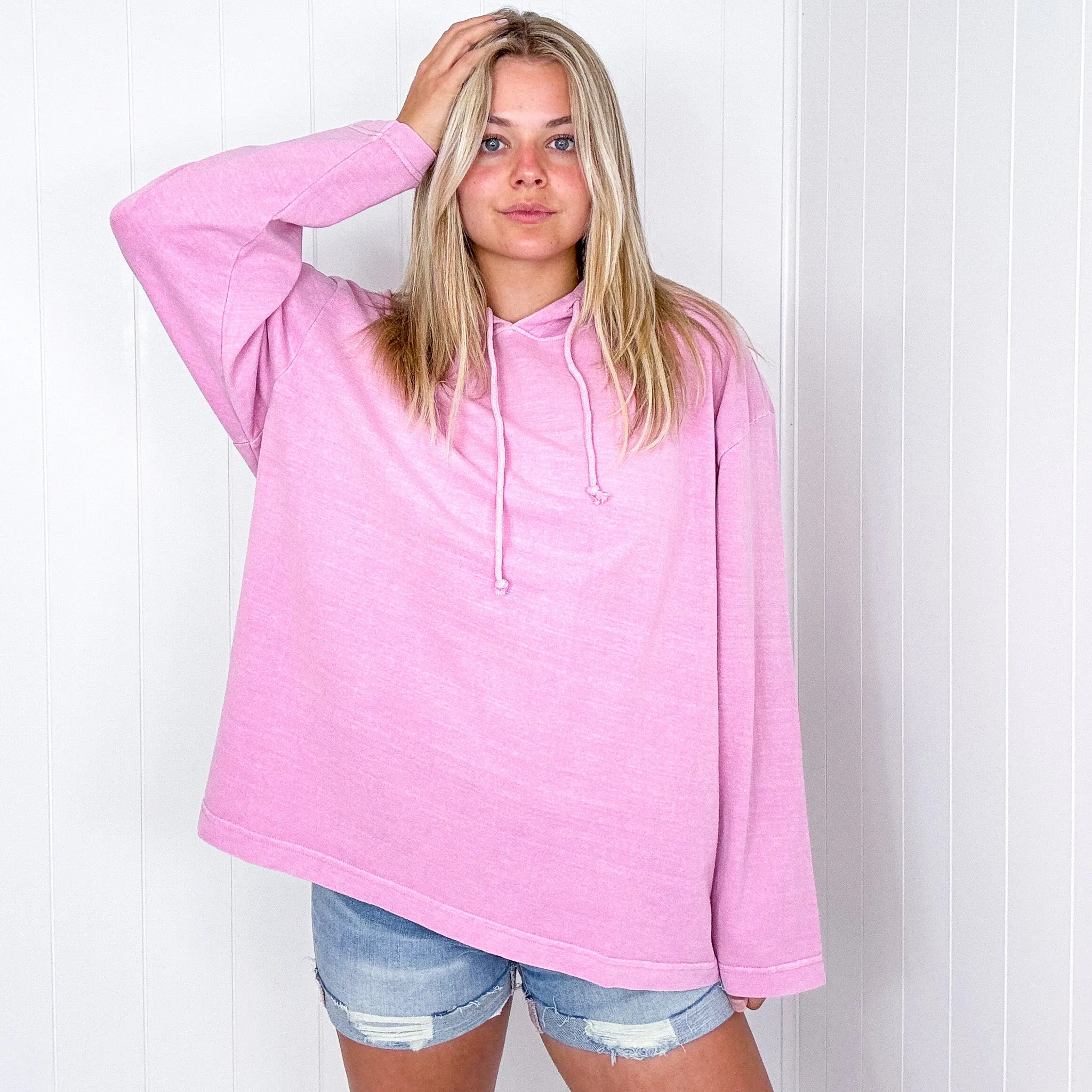 Washed Plum Fun Times Long Sleeve Pullover Hoodie *Final Sale*