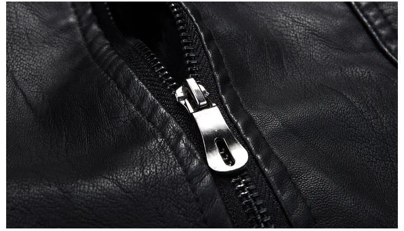 West Louis™ Biker Style Slim Fit PU Leather Jacket