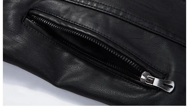 West Louis™ Biker Style Slim Fit PU Leather Jacket