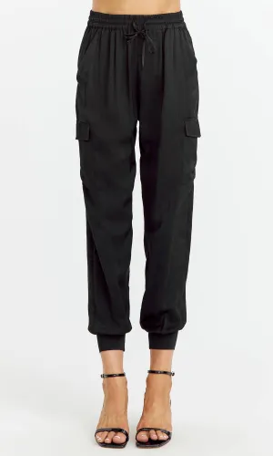Weston Satin Cargo Joggers