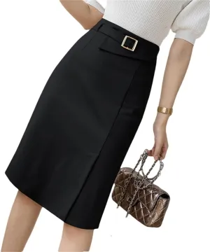 Women High Waist Pencil Skirts Elegant Office Lady OL Style Formal Skirts Vintage Stretch Wrap Hip Midi Skirts