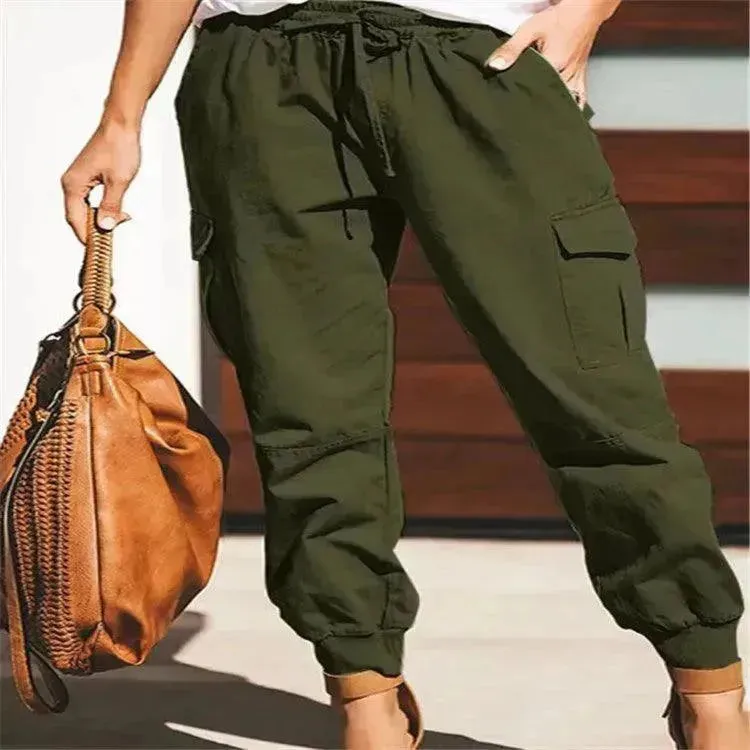 Women Pants Sweatpants Pockets Elastic Waist Jogger Pants Lounge Trousers