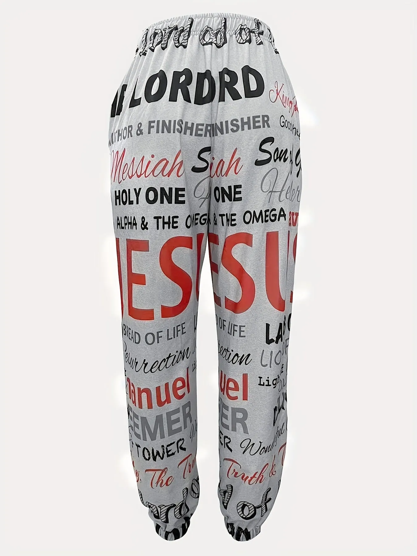 Women's Elastic Waist Sweatpants - Soft Letter Print, Casual Slant Pocket, Fitted Bottom, Comfortable for Spring & Fall, Relaxed Fit, Everyday Wear