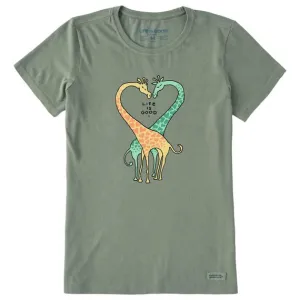 Women's Giraffe Heart Short Sleeve Crusher Shirt