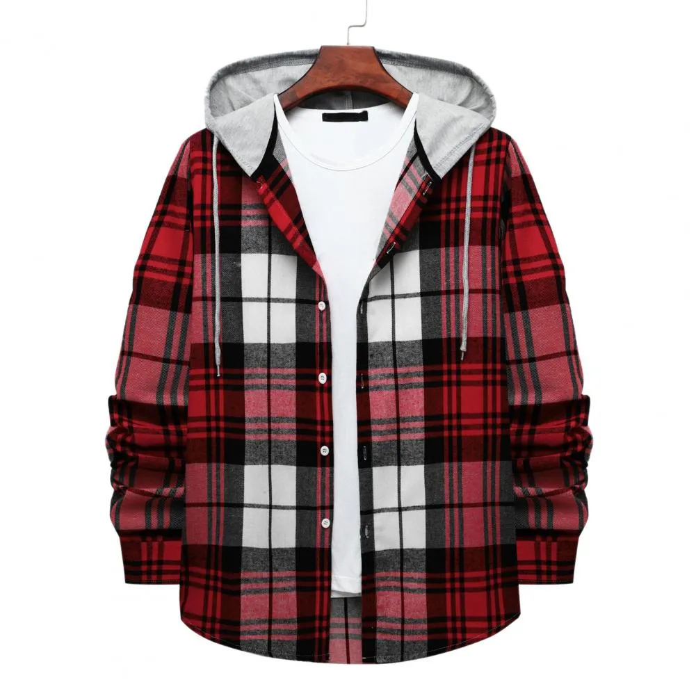 xiangtuibao Chic Spring Shirt Hooded Single-breasted Long Sleeves Autumn Shirt  Loose Autumn Shirt for Work