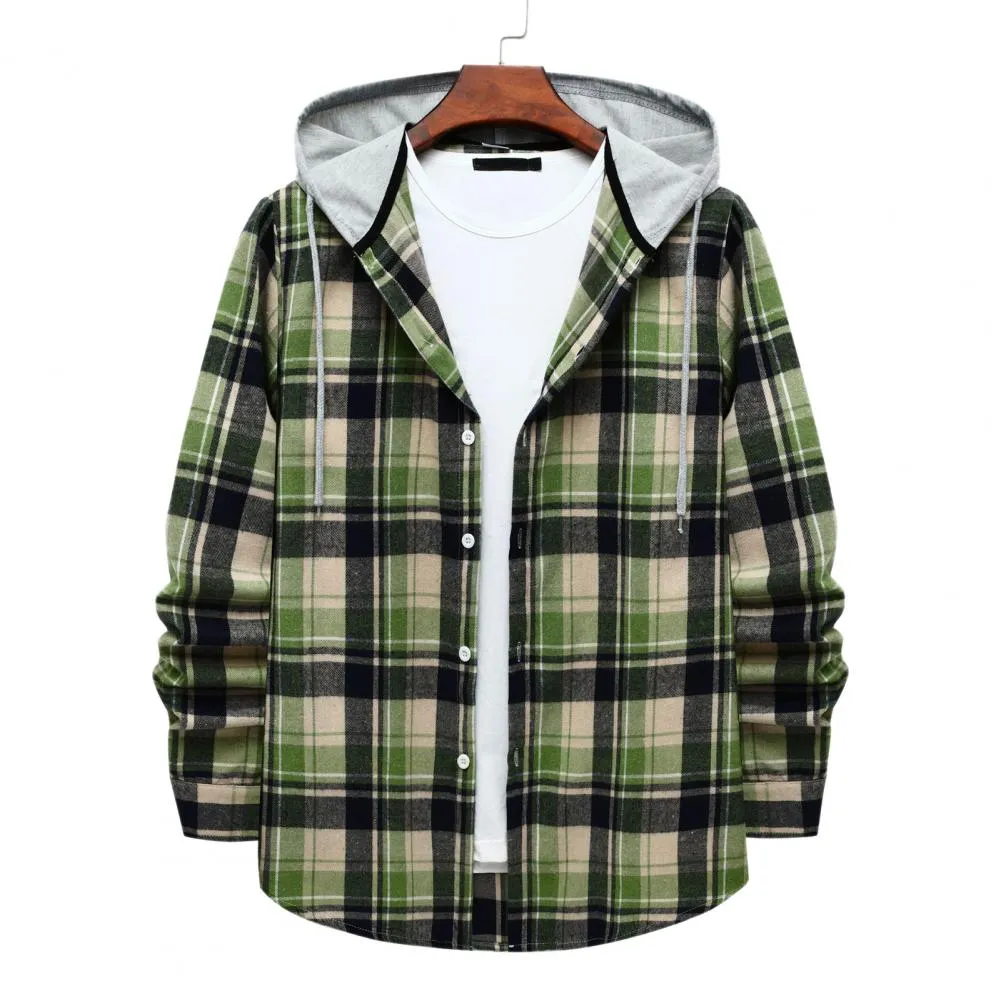 xiangtuibao Chic Spring Shirt Hooded Single-breasted Long Sleeves Autumn Shirt  Loose Autumn Shirt for Work