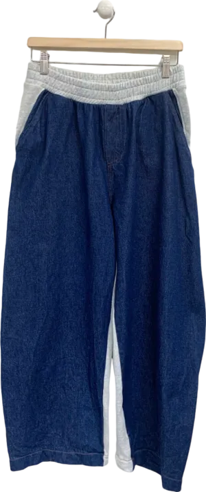Zara Blue/Grey Dual Fabric Trousers UK L